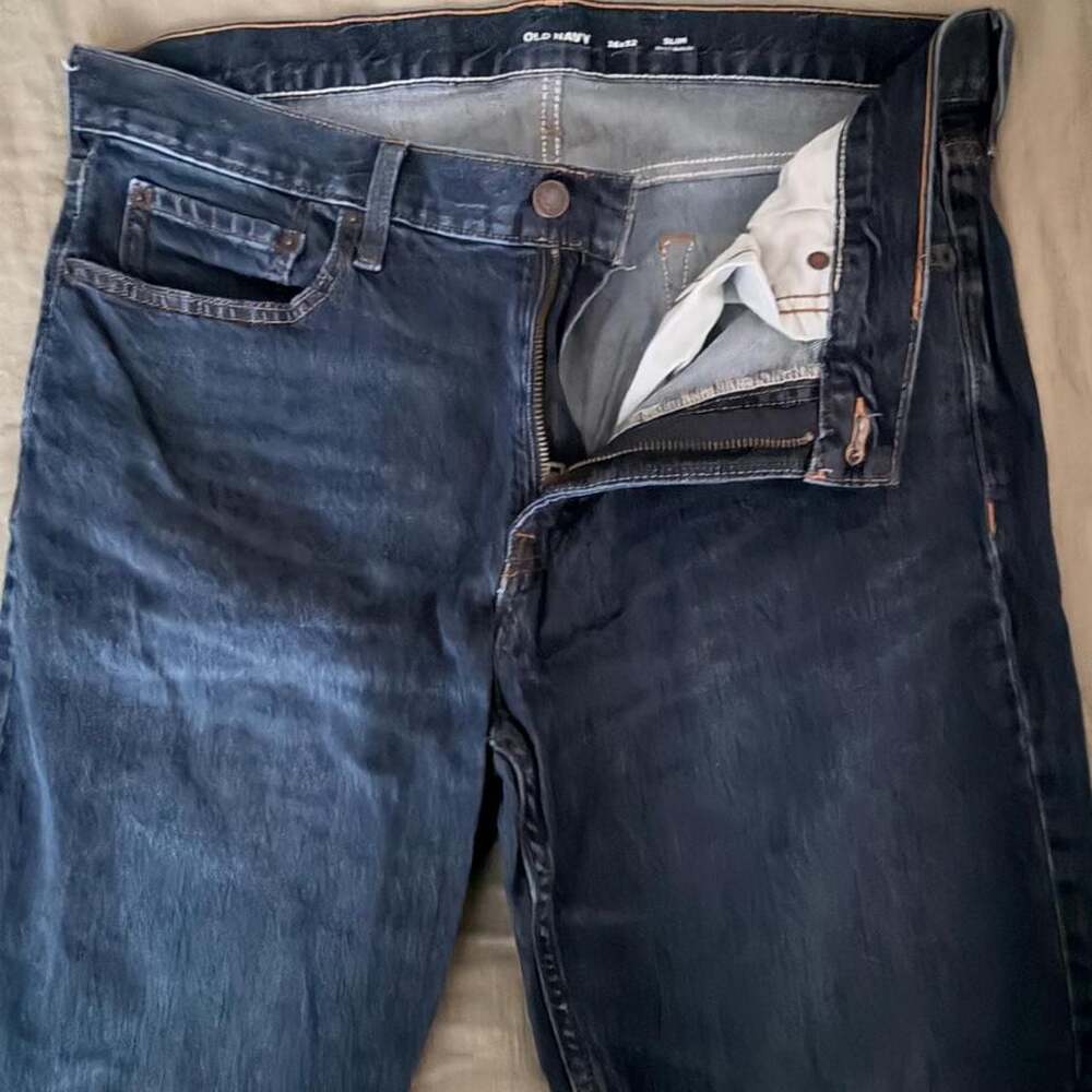 Old Navy Slim Built-In Flex Jeans Dark Wash 36x32